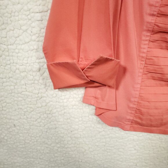 Dressbarn Womens Size 1X - 3/4 Sleeve Button Up Peach/Salmon Blouse/Shirt/Top - Picture 10 of 16